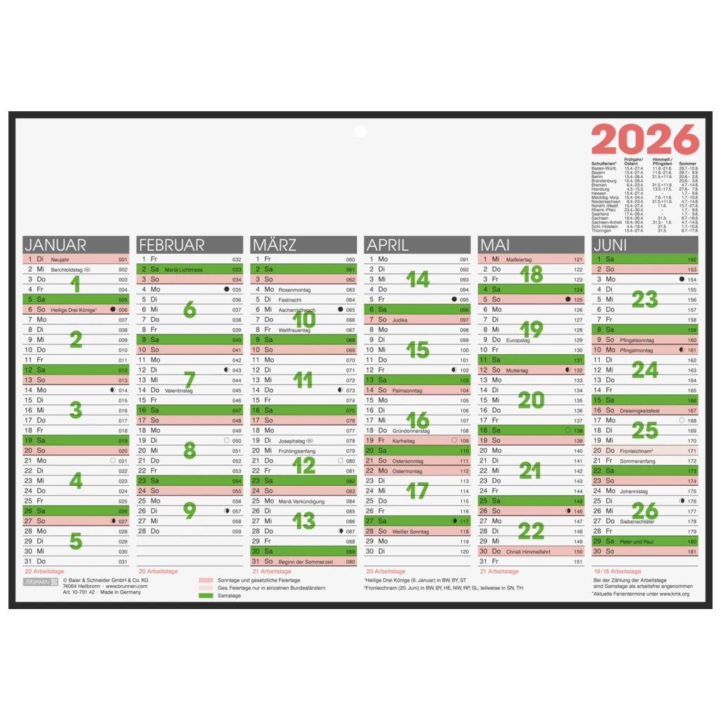 Tafelkalender 2026 | A4 quer