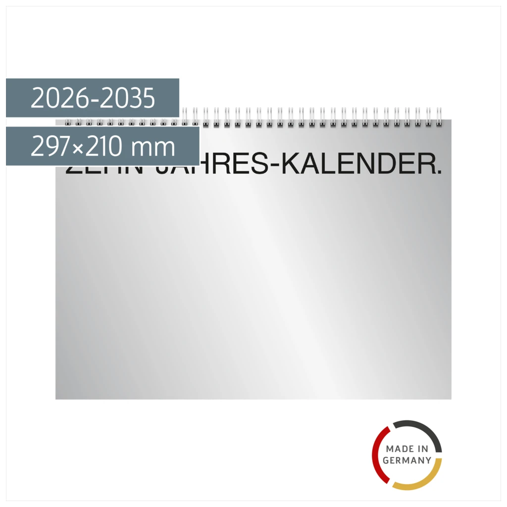 Zehnjahres-Kalender 2026-2035 A4 quer | 297×210 mm