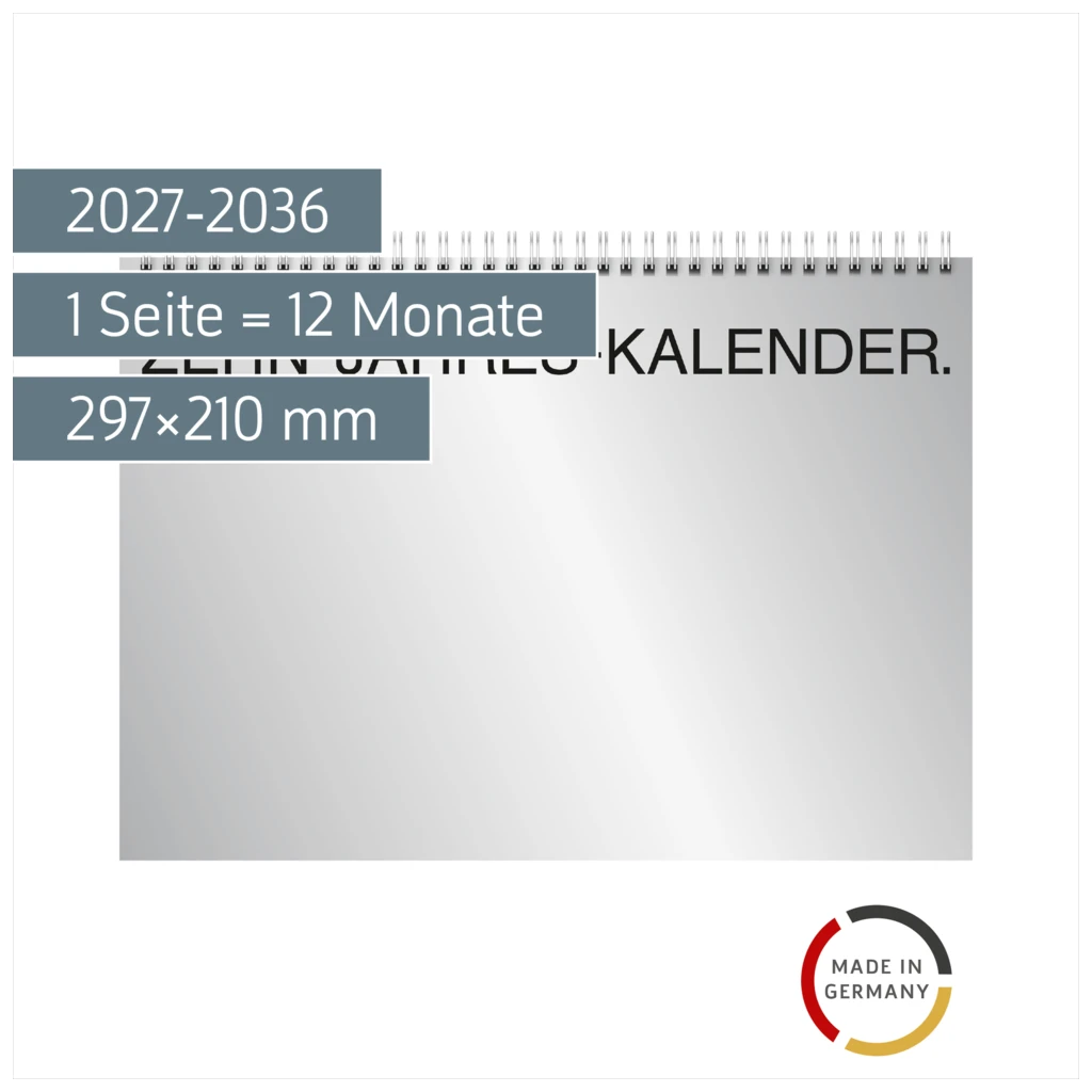 Zehnjahres-Kalender 2027-2036 A4 quer | 297×210 mm
