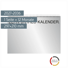 Zehnjahres-Kalender 2027-2036 A4 quer | 297×210 mm