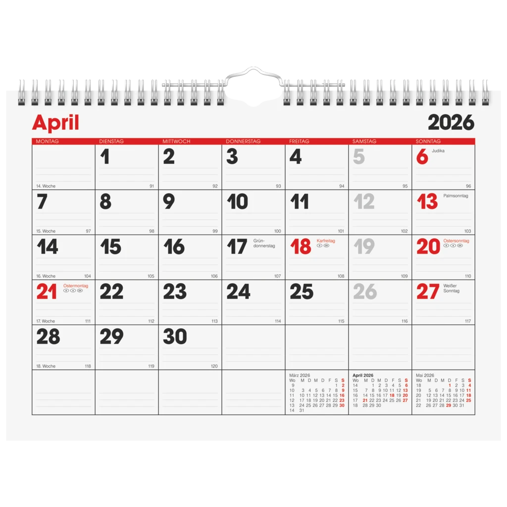 Monatskalender 2026 | 297×210 mm