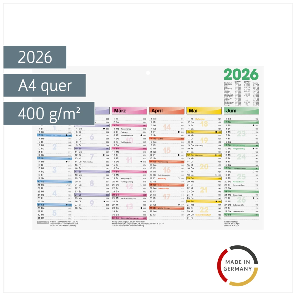 Tafelkalender DATAline 2026 | A4 quer