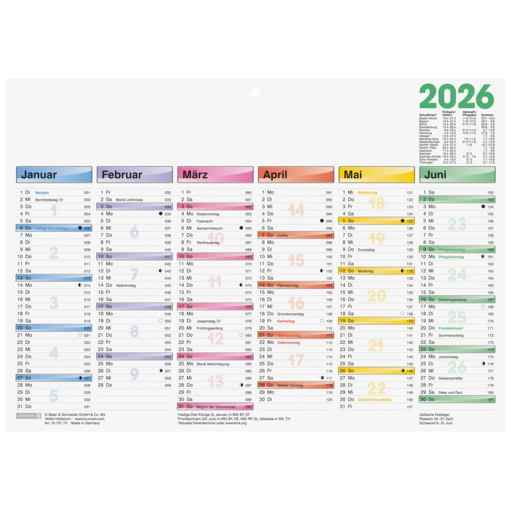 Tafelkalender DATAline 2026 | A4 quer