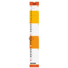 Streifenkalender 2026 | 130×910 mm, rot