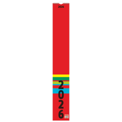 Streifenkalender 2026 | 130×910 mm, rot
