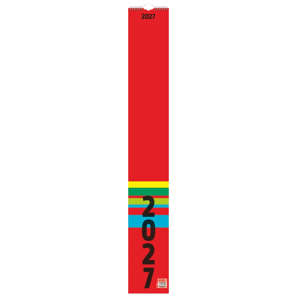 Streifenkalender 2027 | 130×910 mm, rot