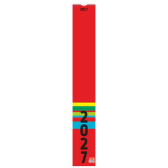 Streifenkalender 2027 | 130×910 mm, rot