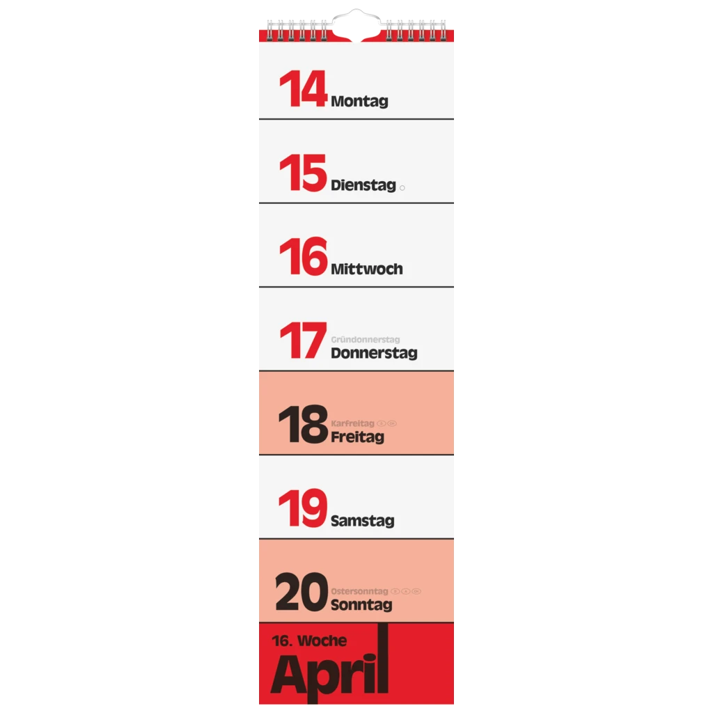 Streifenkalender 2026 | 130×450 mm