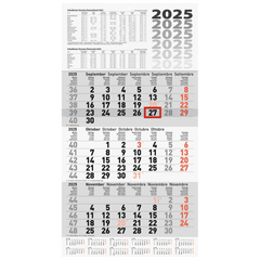 3-Monatskalender '25 | grau, 300×560 mm