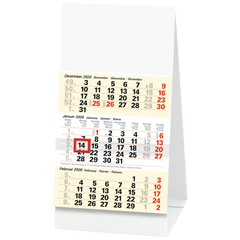 3-Monats-Tischkalender 2026 | 100×120 mm, weiß/hellgelb