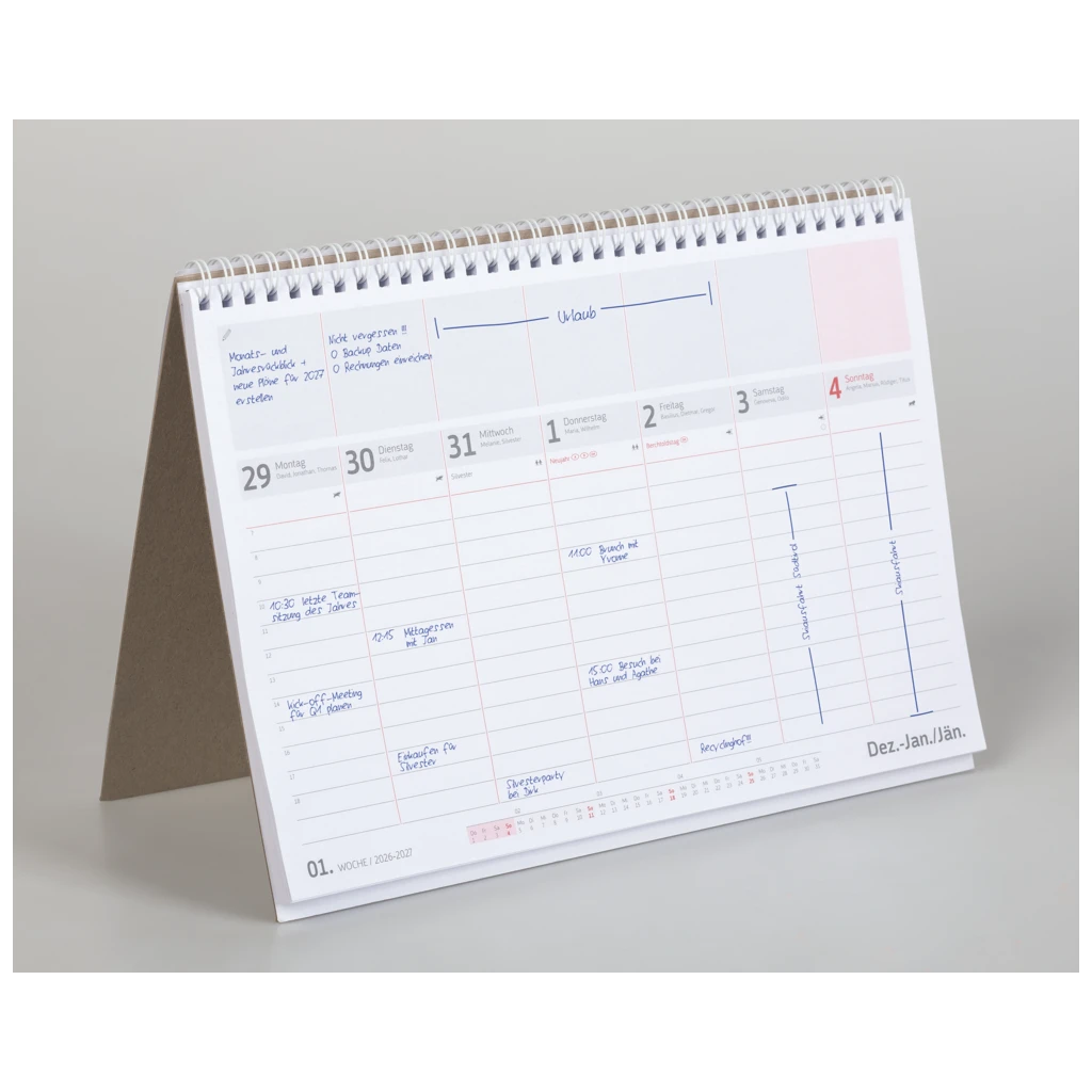 Tischkalender 2027 | 290×200 mm, weiß