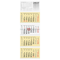4-Monatskalender 2027 | chamois, 320×940 mm