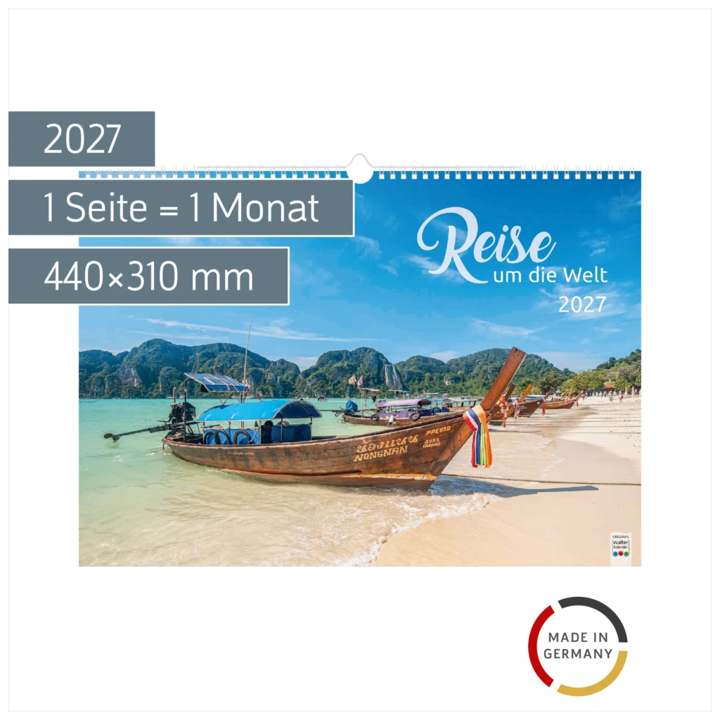Bildkalender 2027 „Reise um die Welt“ | 440×310 mm