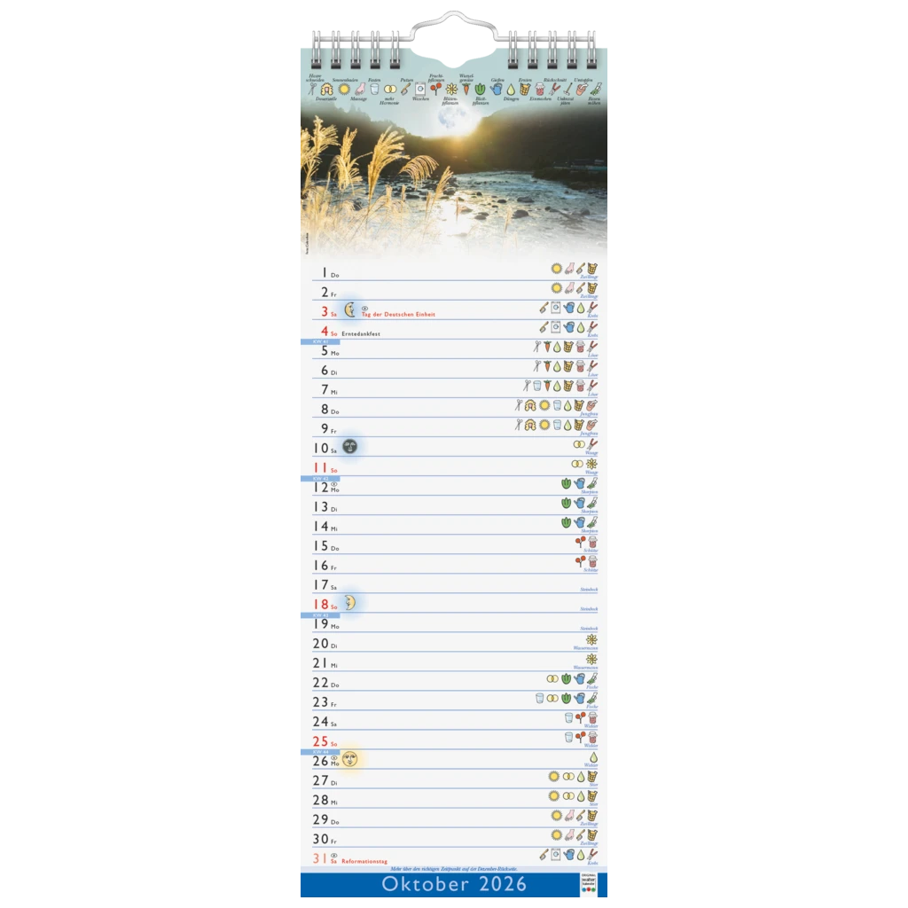 Mond-Kalender 2026 | 155×428 mm