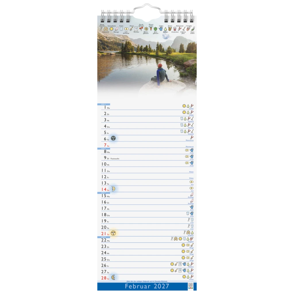 Mond-Kalender 2027 | 155×428 mm