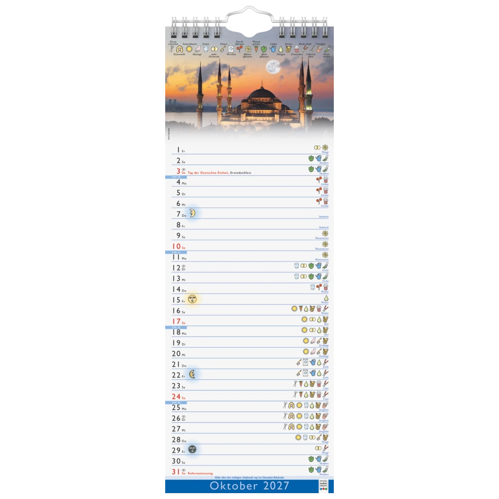 Mond-Kalender 2027 | 155×428 mm