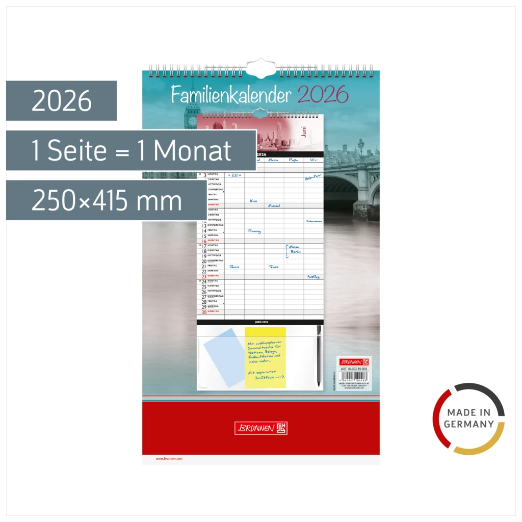 Familienkalender 2026 „Big City“ | 250×415 mm
