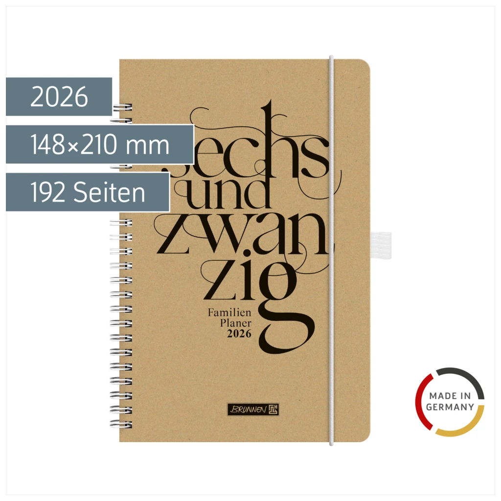 Buchkalender Familienplaner 2026 „Sechsundzwanzig“ | A5, Papier