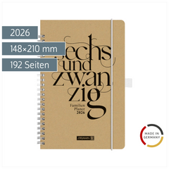 Buchkalender Familienplaner 2026 „Sechsundzwanzig“ | A5, Papier