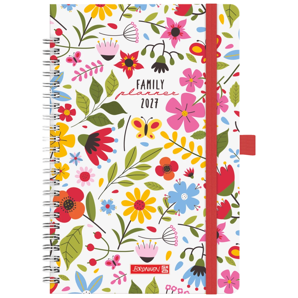 Buchkalender Familienplaner 2027 „Flowers“ | A5, Papier