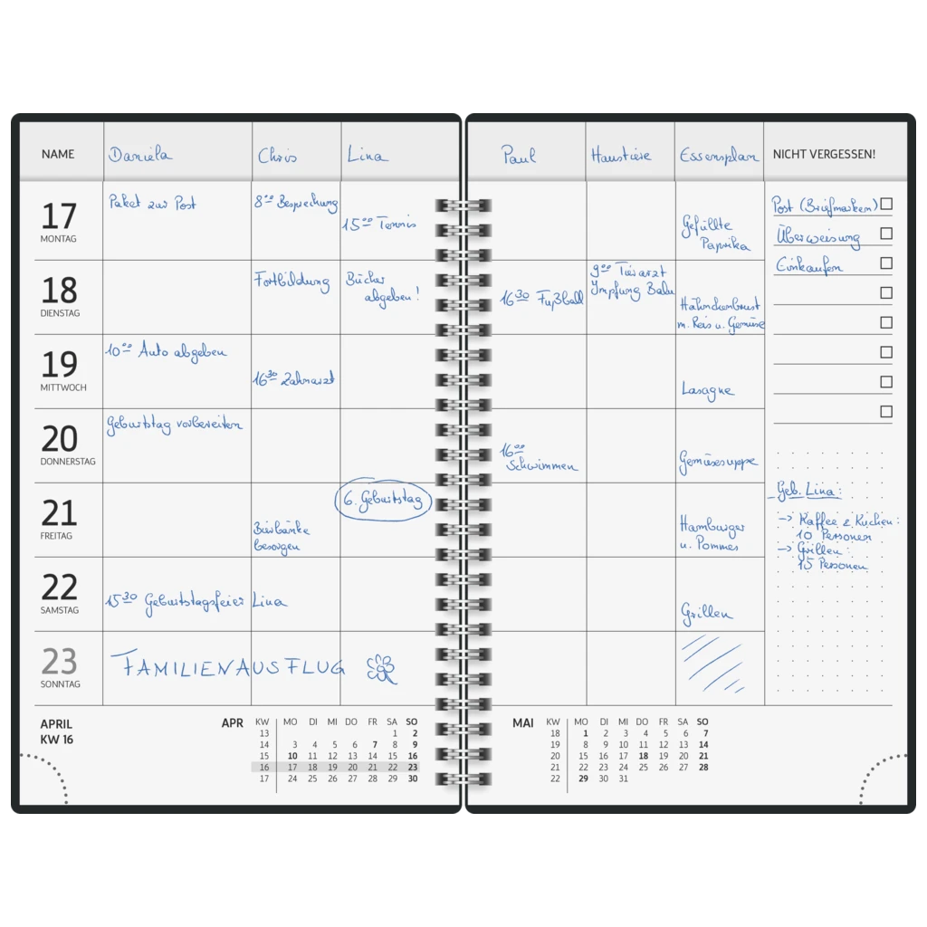 Buchkalender Familienplaner 2027 „Flowers“ | A5, Papier
