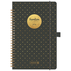 Buchkalender Familienplaner 2026 „Gold-Punkte“ | A5, Kunststoff