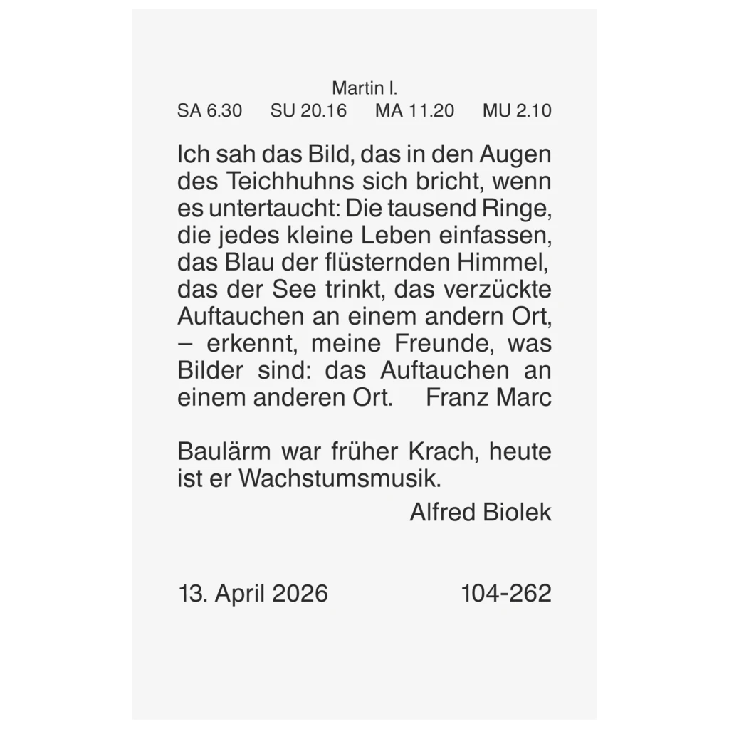 Abreißkalender '26 Nr. 3 | 54×80 mm