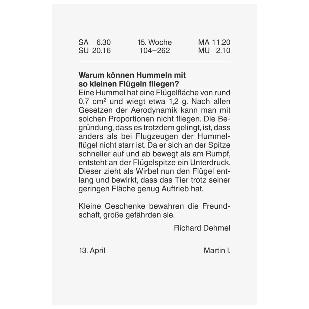 Abreißkalender 2027 Nr. 5 | 81×106 mm