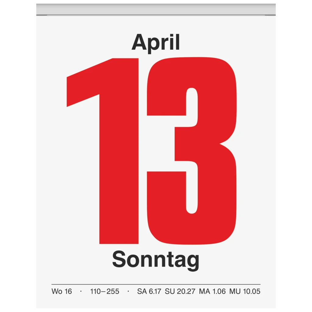 Abreißkalender 2026 Nr. 13 | 98×142 mm