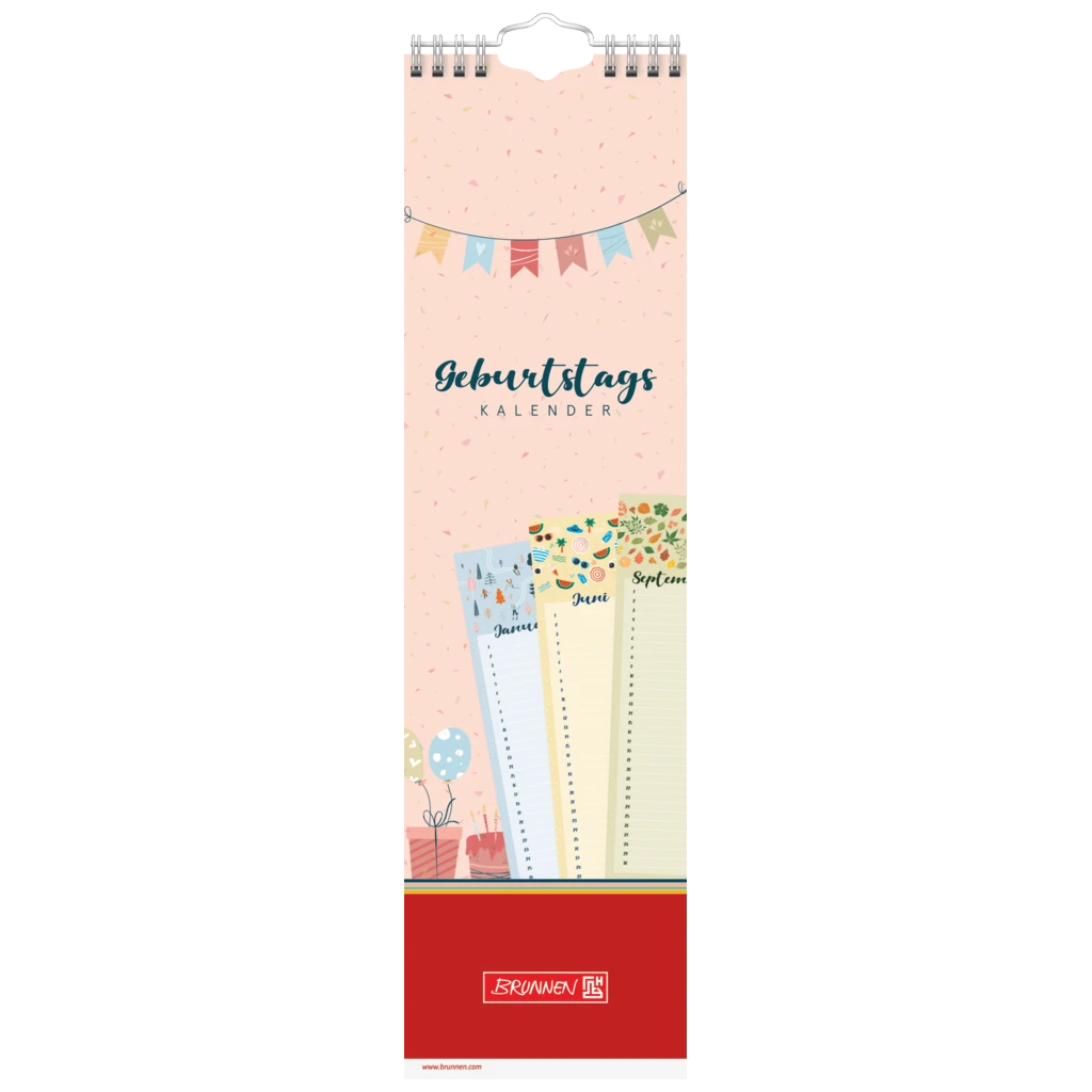 Geburtstagskalender | 95×345 mm, bunt