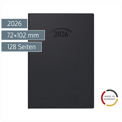 Taschenkalender Mod. 712 2026 | A7, Kunststoff, schwarz