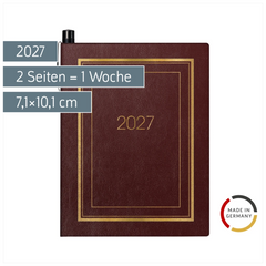 Taschenkalender Mod. 713 2027 | A7, Kunstleder, bordeaux