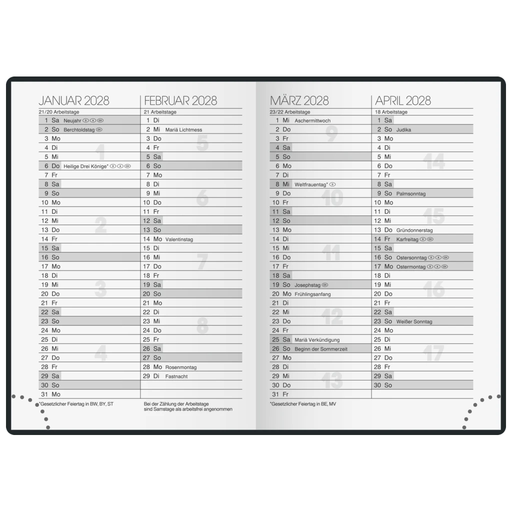 Taschenkalender Mod. 713 2027 | A7, Kunstleder, bordeaux