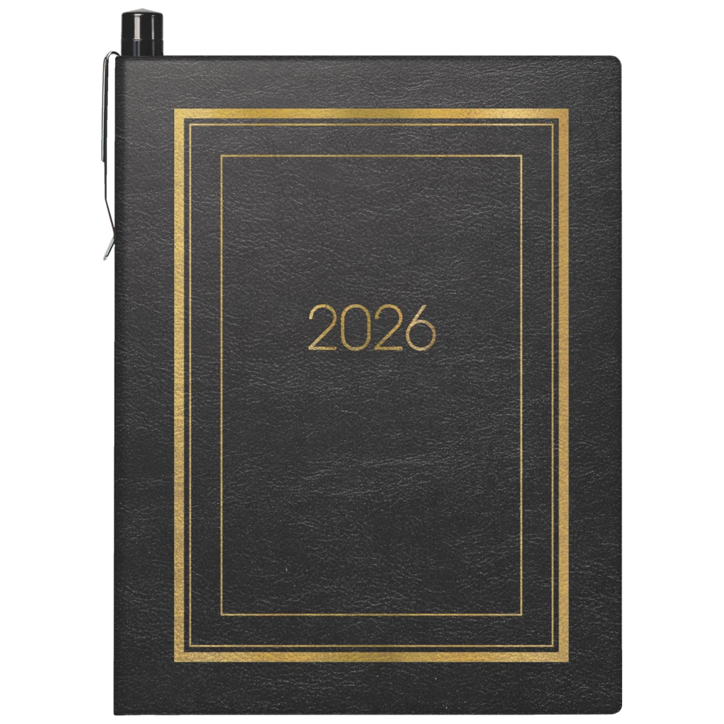Taschenkalender Mod. 713 2026 | A7, Kunstleder, schwarz