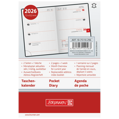 Taschenkalender Mod. 713 2026 | A7, Leder, bordeaux