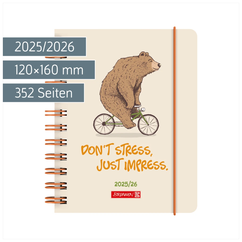 Schülerkalender 2025/2026 „Bear“ | A6, Kunststoff