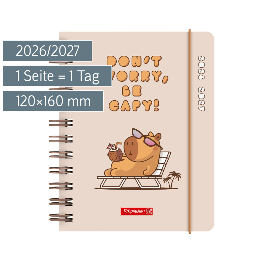 Schülerkalender 2026/2027 „Capy“ | A6, Kunststoff