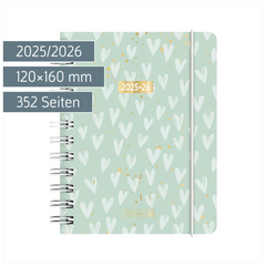 Schülerkalender 2025/2026 „Hearts“ | A6, Kunststoff