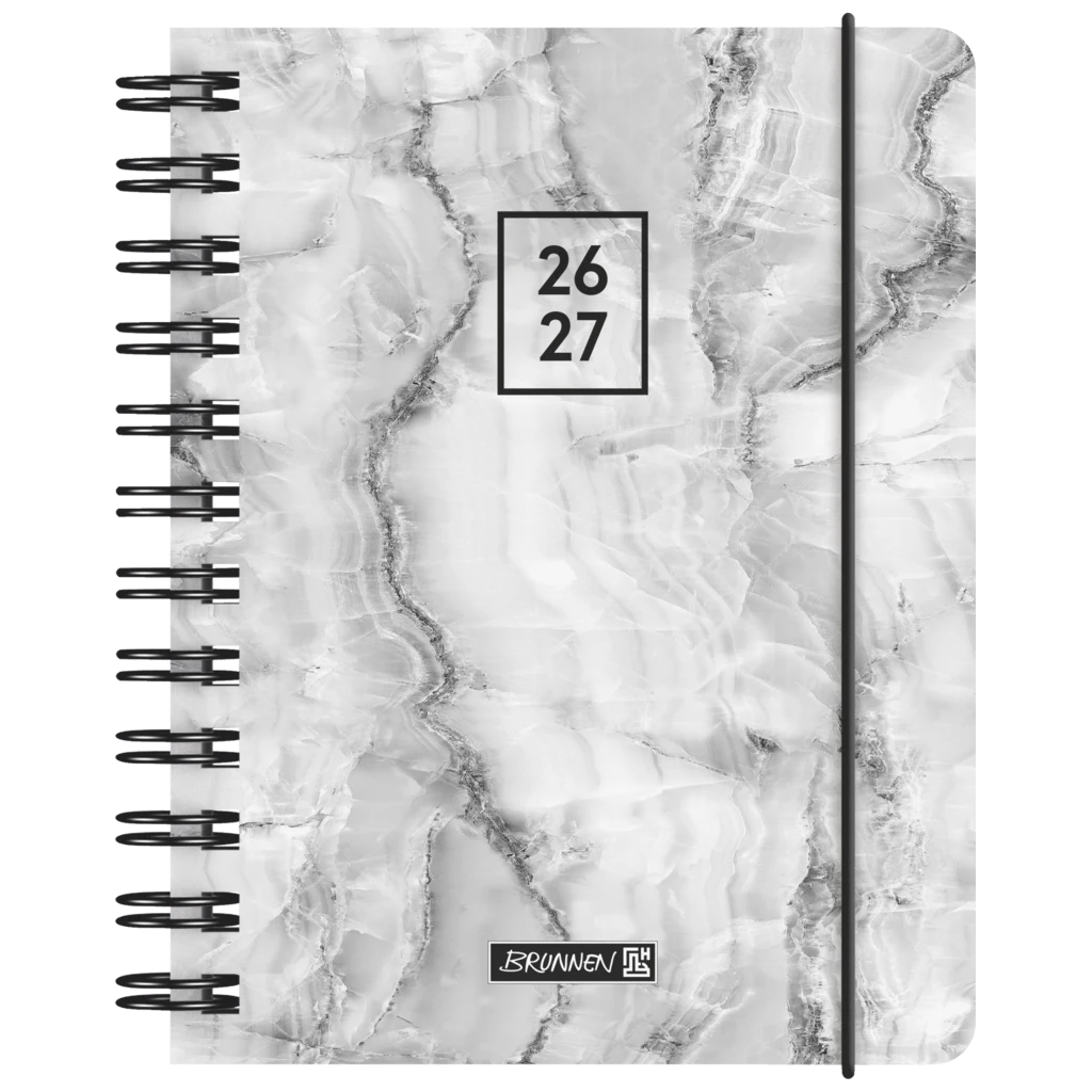 Schülerkalender 2026/2027 „Grey Marble“ | A6, Kunststoff