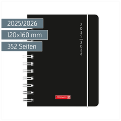 Schülerkalender 2025/2026 „Plain Black“ | A6, Kunststoff