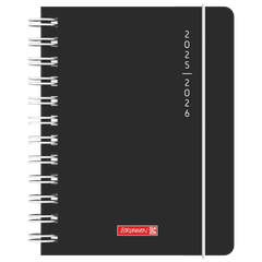 Schülerkalender 2025/2026 „Plain Black“ | A6, Kunststoff