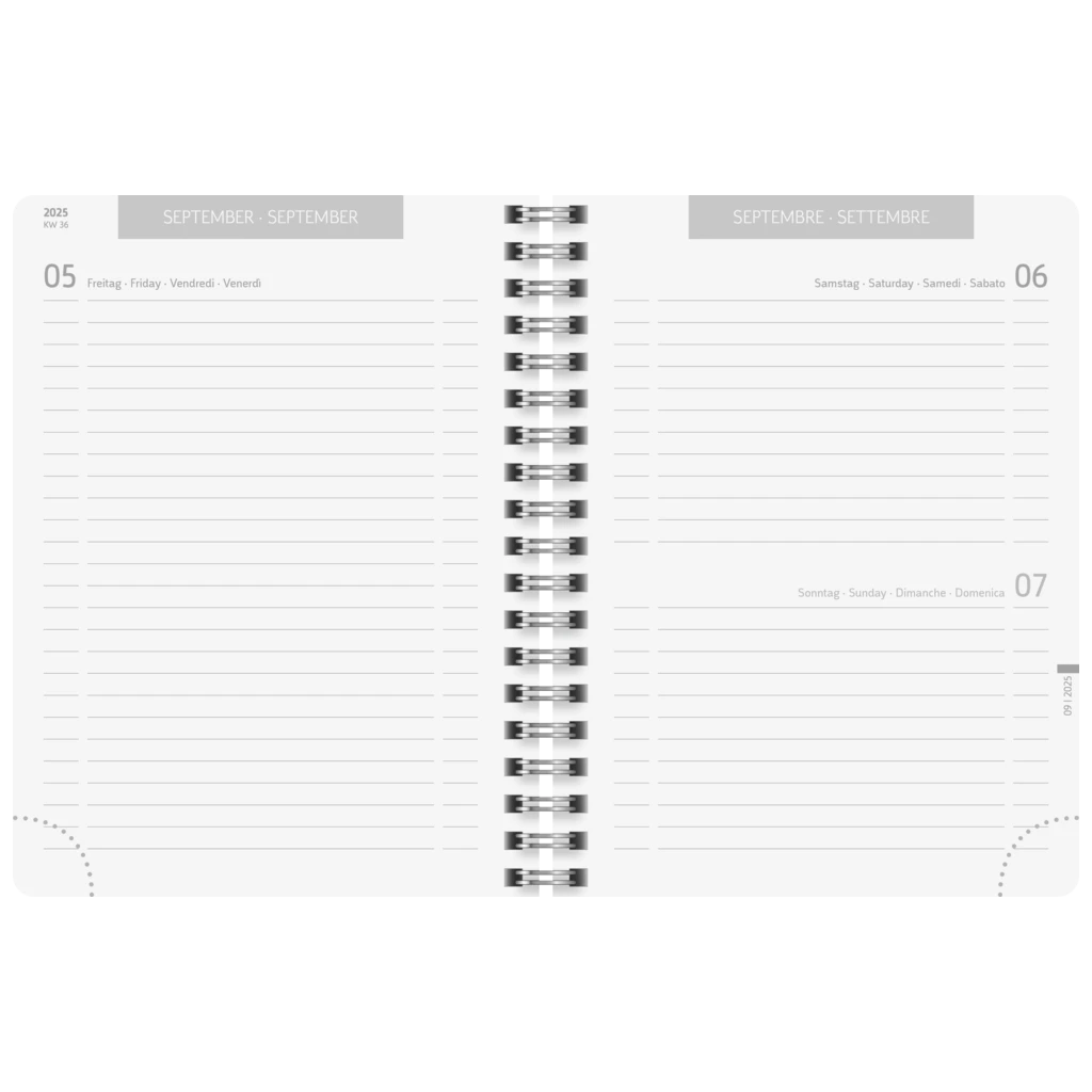 Schülerkalender 2025/2026 „Plain Black“ | A6, Kunststoff