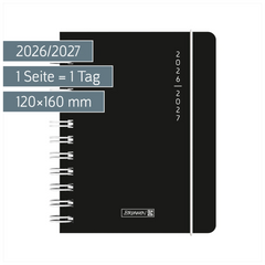 Schülerkalender 2026/2027 „Plain Black“ | A6, Kunststoff