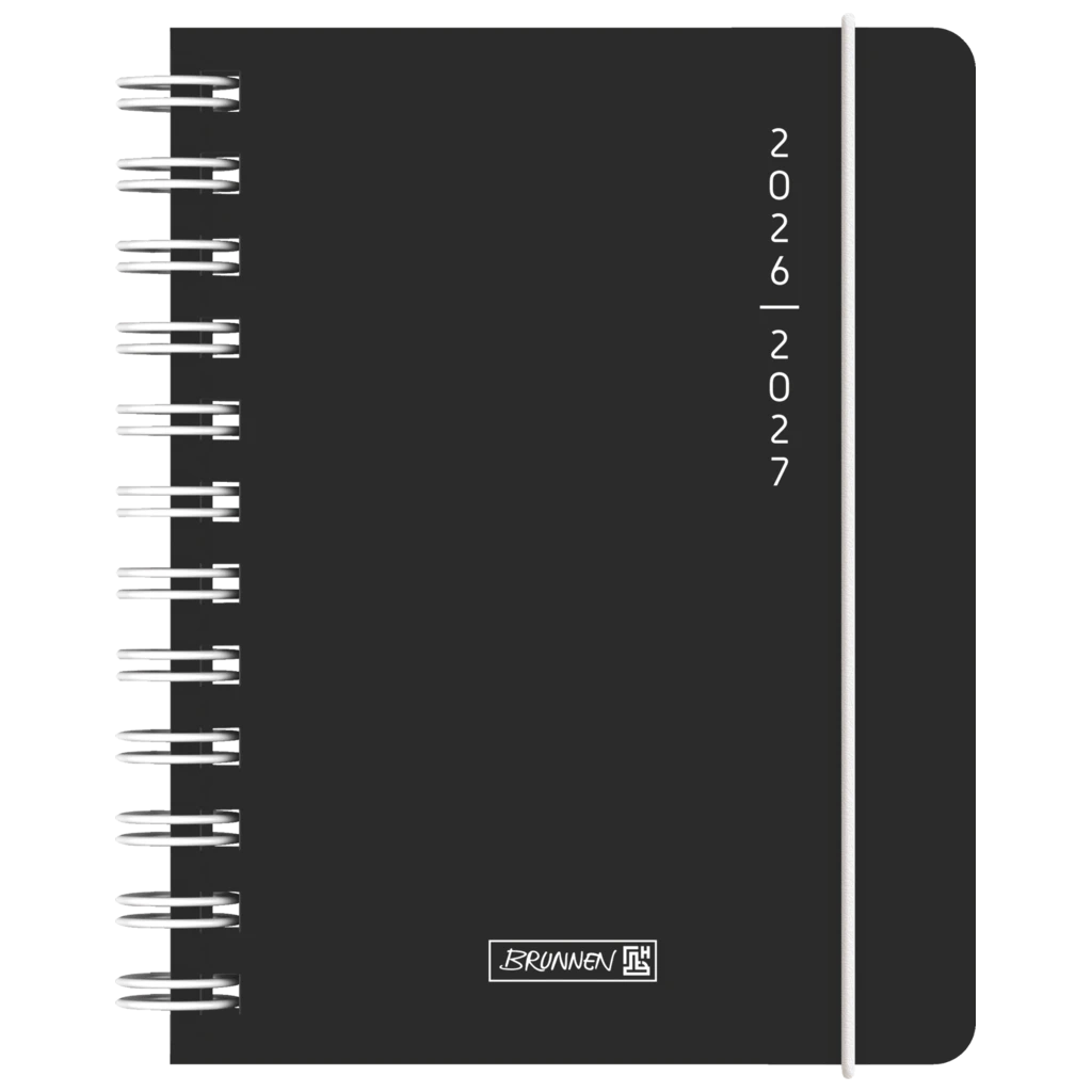 Schülerkalender 2026/2027 „Plain Black“ | A6, Kunststoff