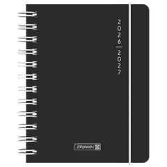 Schülerkalender 2026/2027 „Plain Black“ | A6, Kunststoff
