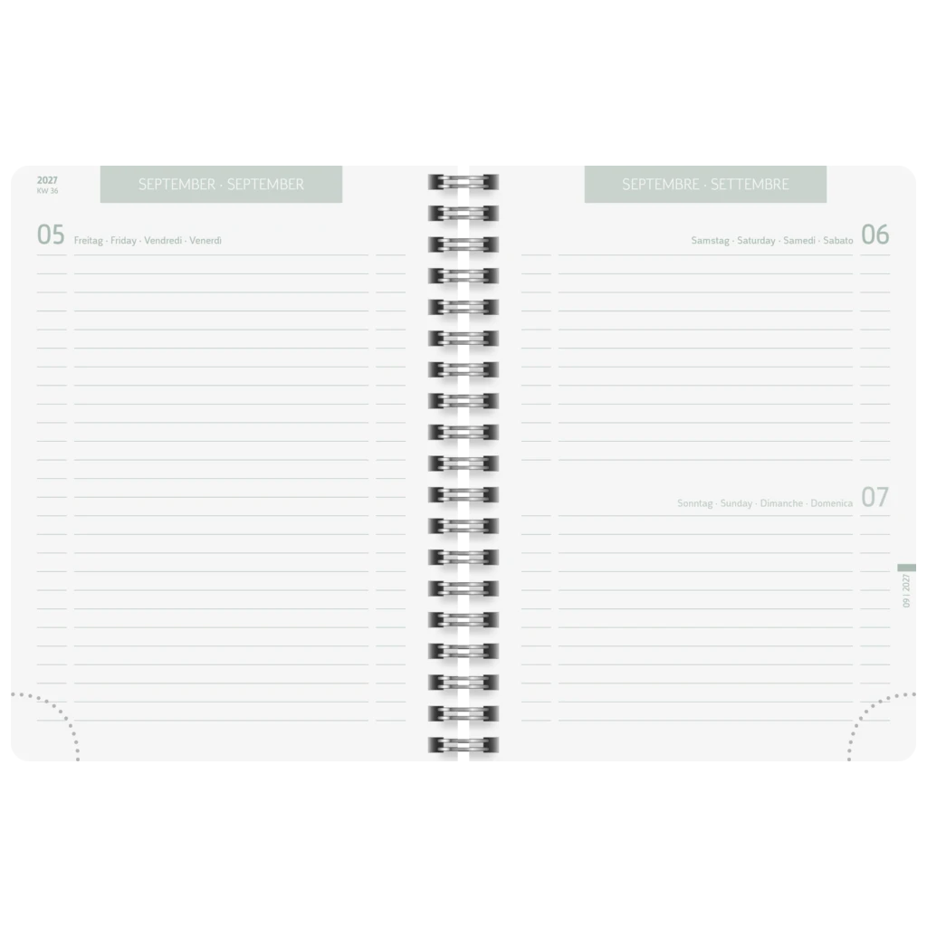 Schülerkalender 2027/2028 „Daisy“ | A6, Kunststoff