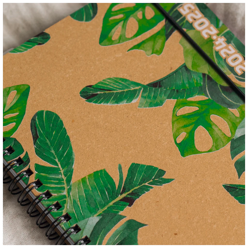 Schülerkalender '24/'25 „Jungle Leaves“ | A6, Leder