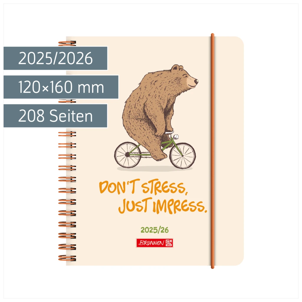 Schülerkalender 2025/2026 „Bear“ | A6, Kunststoff