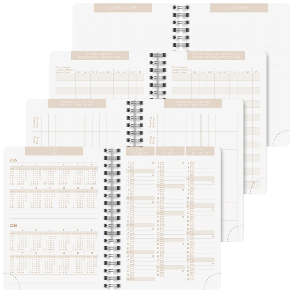 Schülerkalender 2025/2026 „Bear“ | A6, Kunststoff