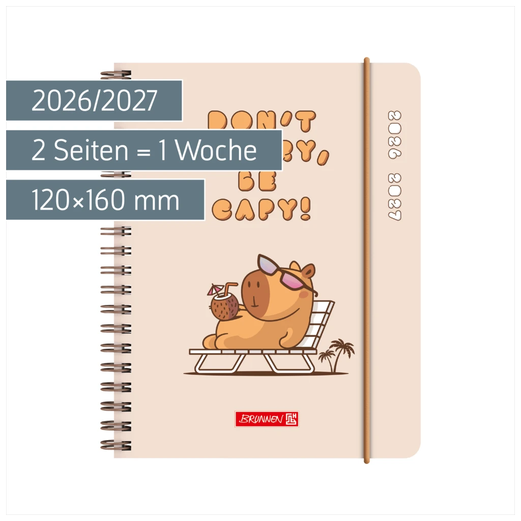 Schülerkalender 2026/2027 „Capy“ | A6, Kunststoff